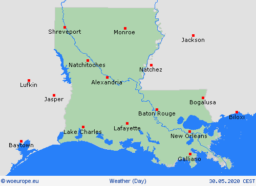 overview Louisiana North America Forecast maps