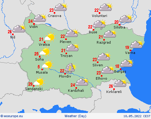 overview Bulgaria Europe Forecast maps