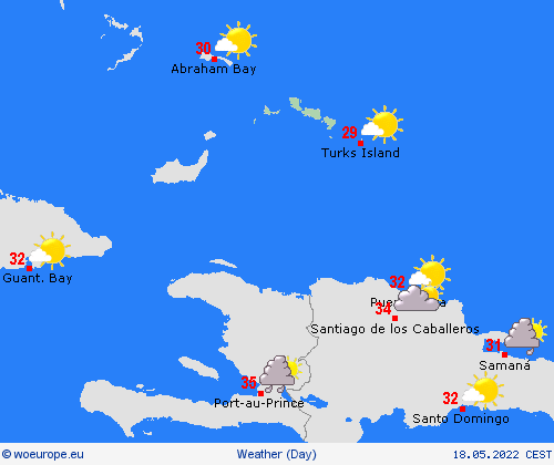 overview Turks and Caicos Central America Forecast maps
