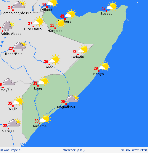 overview Somalia Africa Forecast maps