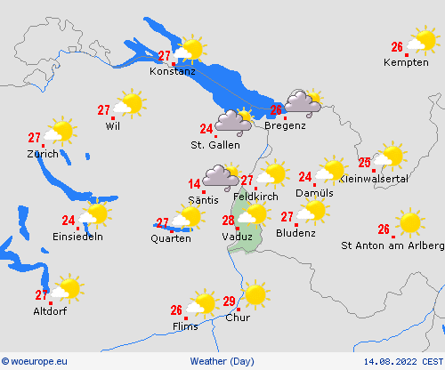 overview Liechtenstein Europe Forecast maps