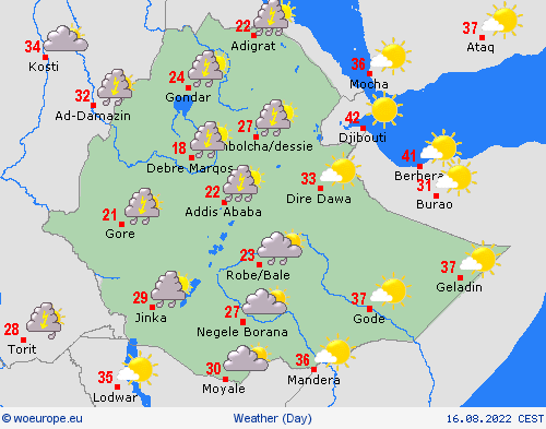 overview Ethiopia Africa Forecast maps