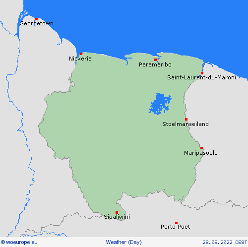 overview Suriname South America Forecast maps