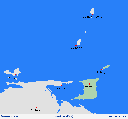 overview Trinidad and Tobago South America Forecast maps