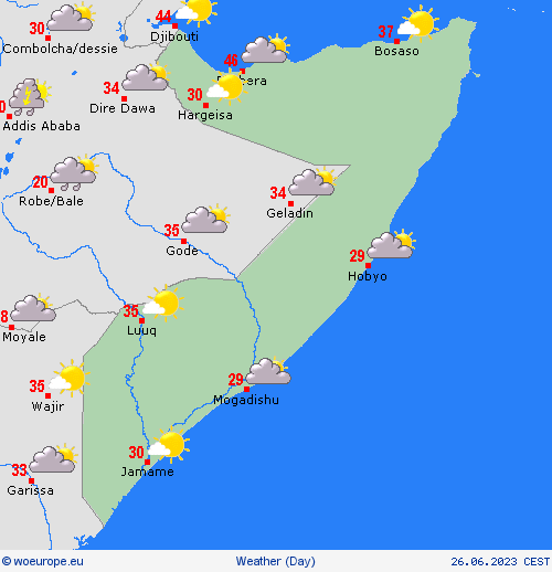 overview Somalia Africa Forecast maps