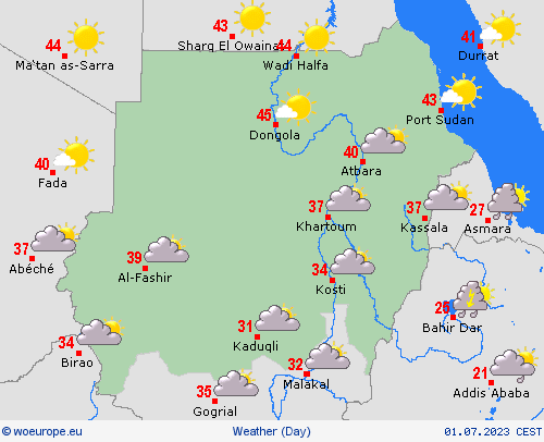 overview Sudan Africa Forecast maps