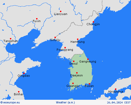 overview South Korea Asia Forecast maps