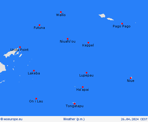 overview Tonga Islands Oceania Forecast maps