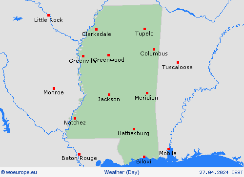 overview Mississippi North America Forecast maps