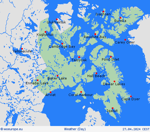 overview Nunavut North America Forecast maps