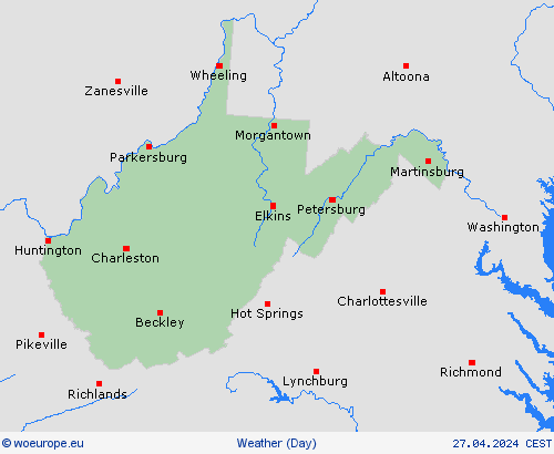 overview West-Virginia North America Forecast maps