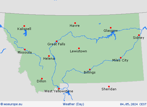 overview Montana North America Forecast maps