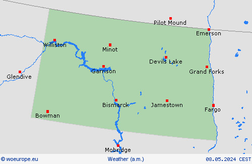 overview North Dakota North America Forecast maps