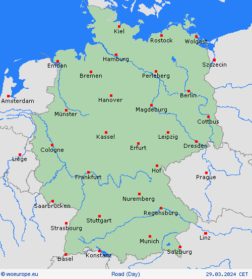 road conditions Germany Europe Forecast maps