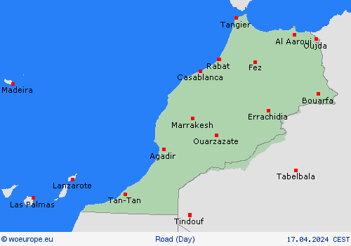 road conditions Morocco Africa Forecast maps