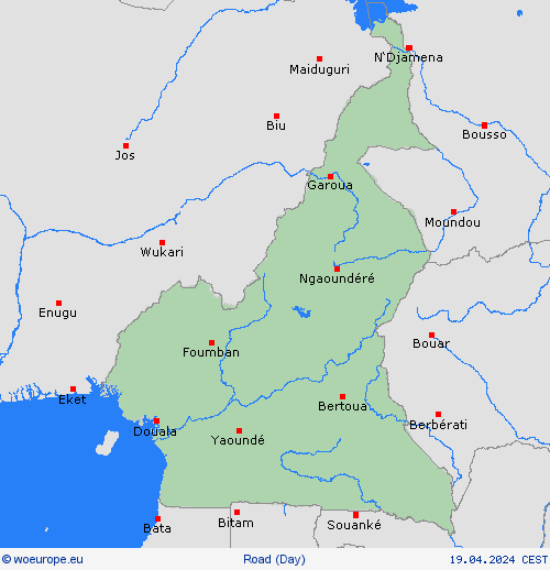 road conditions Cameroon Africa Forecast maps