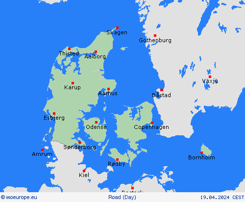 road conditions Denmark Europe Forecast maps
