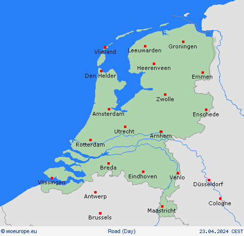 road conditions Netherlands Europe Forecast maps