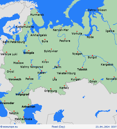 road conditions Russia Europe Forecast maps