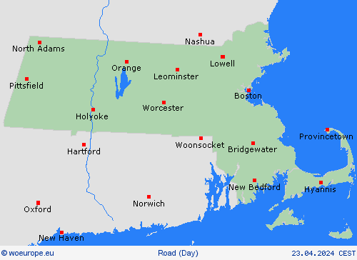 road conditions Massachusetts North America Forecast maps