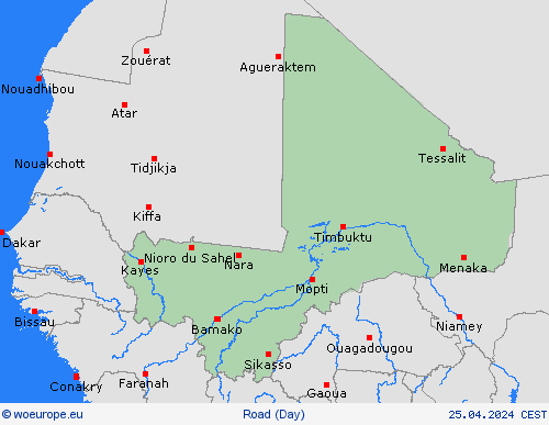 road conditions Mali Africa Forecast maps