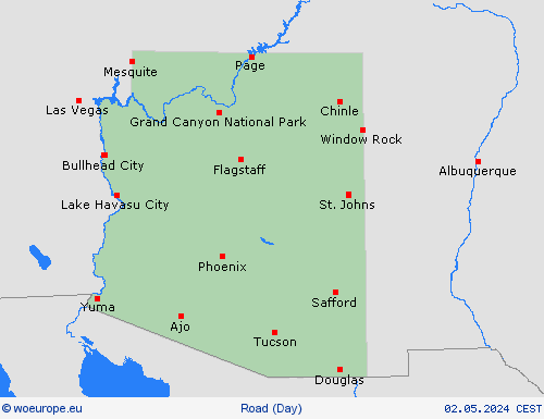 road conditions Arizona North America Forecast maps