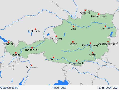 road conditions Austria Europe Forecast maps