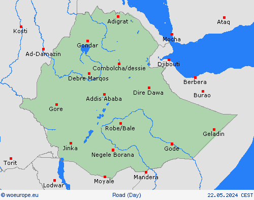 road conditions Ethiopia Africa Forecast maps