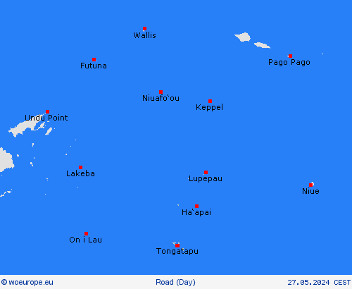 road conditions Tonga Islands Oceania Forecast maps