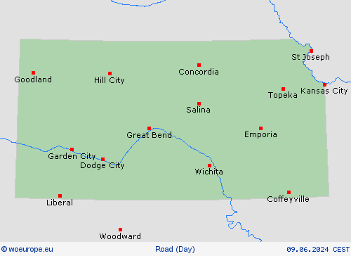 road conditions Kansas North America Forecast maps