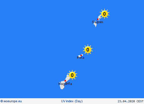 uv index Marianen Oceania Forecast maps