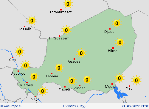 uv index Niger Africa Forecast maps