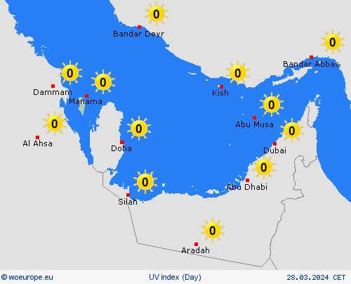 uv index Bahrain Asia Forecast maps