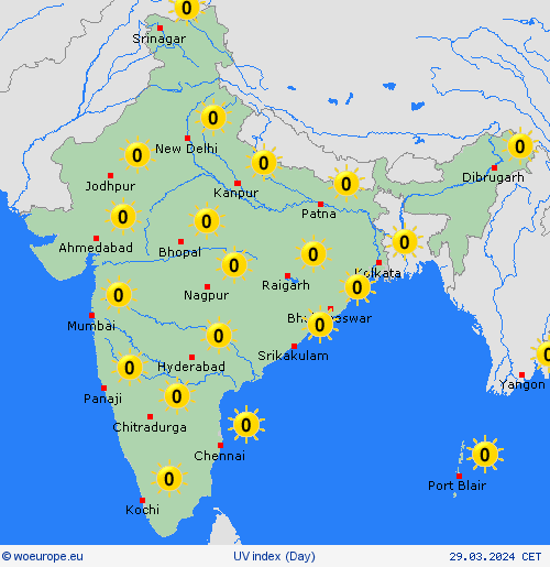 uv index India Asia Forecast maps