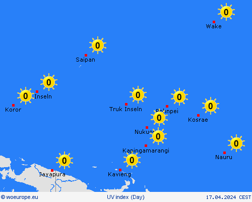 uv index Nauru Oceania Forecast maps