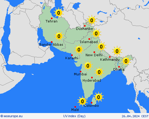 uv index  Asia Forecast maps