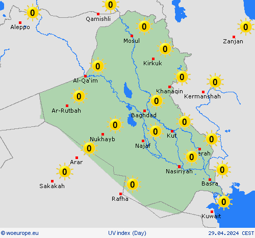 uv index Iraq Asia Forecast maps