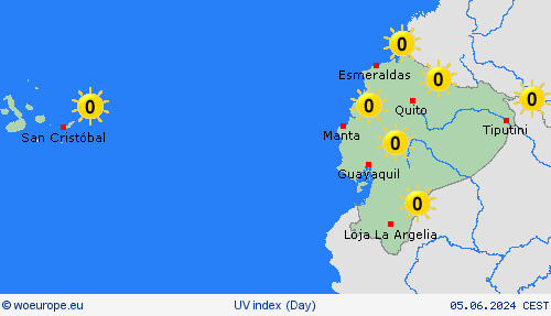 uv index Ecuador South America Forecast maps