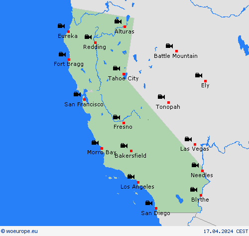webcam California North America Forecast maps
