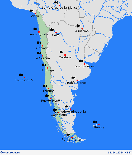 webcam Chile South America Forecast maps