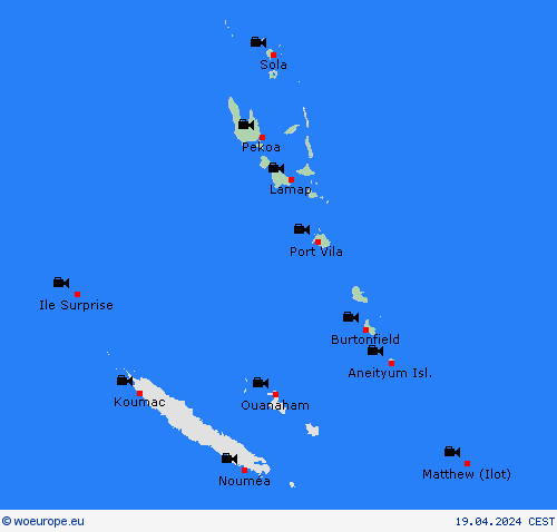 webcam Vanuatu Oceania Forecast maps