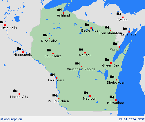 webcam Wisconsin North America Forecast maps