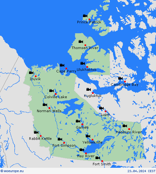 webcam Northwest Territories North America Forecast maps