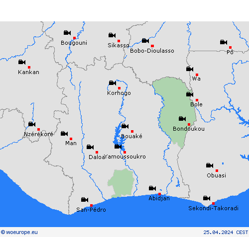 webcam Côte d'Ivoire Africa Forecast maps
