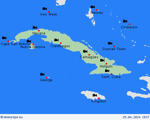 webcam Cuba Central America Forecast maps