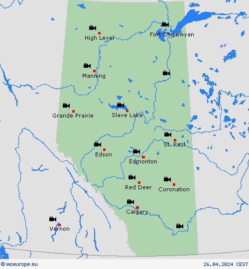 webcam Alberta North America Forecast maps