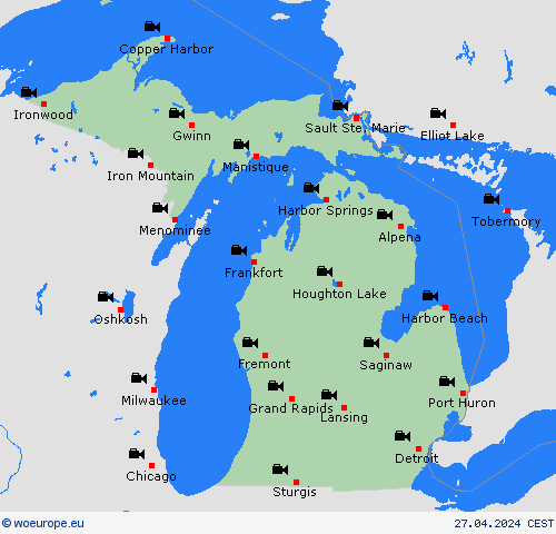 webcam Michigan North America Forecast maps