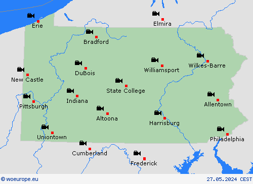 webcam Pennsylvania North America Forecast maps