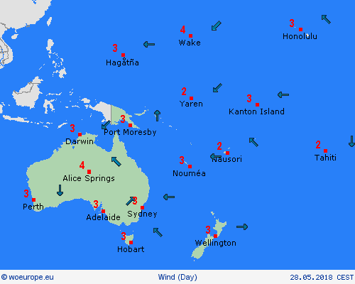 wind  Oceania Forecast maps