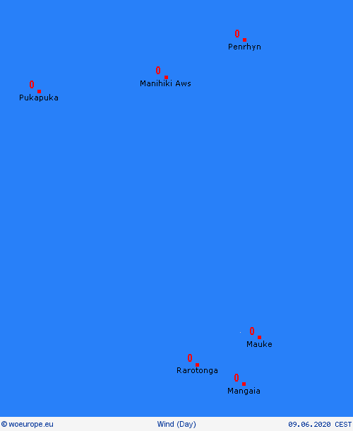 wind Cook Islands Oceania Forecast maps